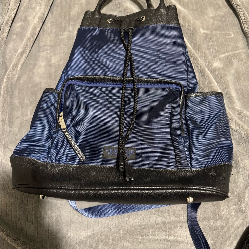 Versace Men's Navy and Black Backpack